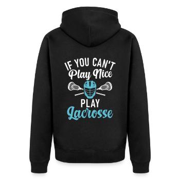 Maillot LAX & Funny Lacrosse Sports Citation - Veste à capuche bio Premium Unisexe - noir - Dos - Nico (187cm)