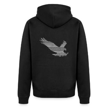 Adler - Unisex Premium Bio Zip Hoodie - Schwarz - Hinten - Nico (187cm)