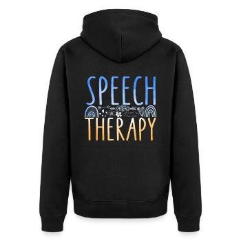 Speech Therapist Therapy Assistant - Unisex Premium Organic Zip Hoodie - black - Back - Nico (187cm)