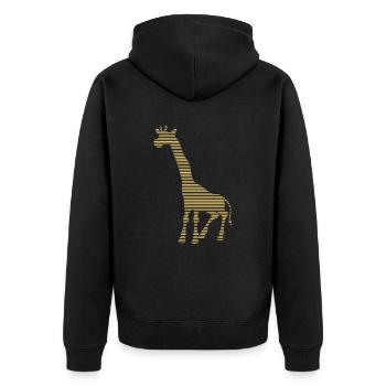 Giraffe - Unisex Premium Bio Zip Hoodie - Schwarz - Hinten - Nico (187cm)
