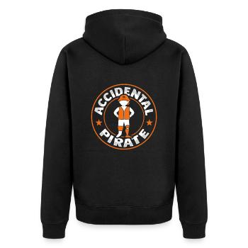 Amputiertes Bein Beinprothese Prothese Amputation - Unisex Premium Bio Zip Hoodie - Schwarz - Hinten - Nico (187cm)
