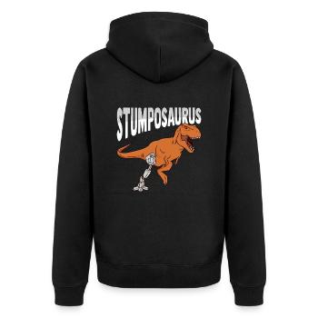 Prothèse de jambe amputée T-rex - Veste à capuche bio Premium Unisexe - noir - Dos - Nico (187cm)