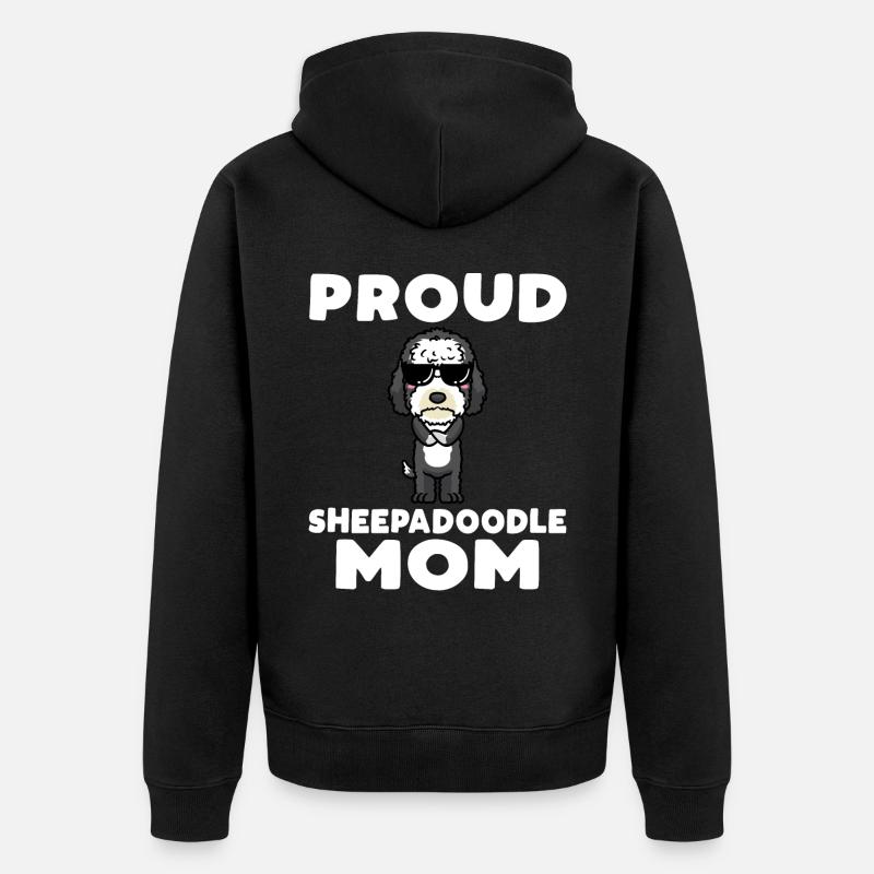 Sheepadoodle Hund - Unisex Premium Bio Zip Hoodie - Schwarz