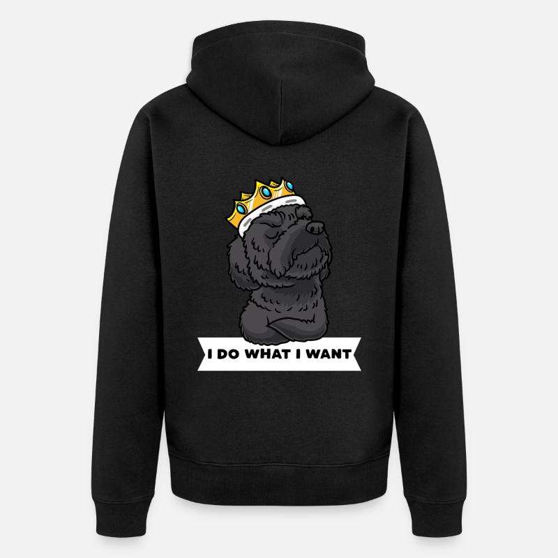 Schnoodle chien avec couronne - Veste à capuche bio Premium Unisexe - noir