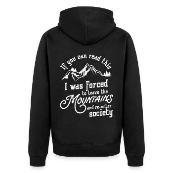 Bergwandern Outdoor Camper Wandern Naturliebhaber - Unisex Premium Bio Zip Hoodie - Schwarz - Hinten - Nico (187cm)