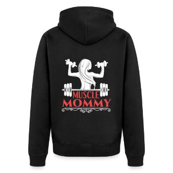 Citation de Muscle Mommy Fitness - Veste à capuche bio Premium Unisexe - noir - Dos - Nico (187cm)