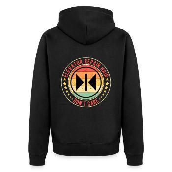 Elevator Mechanic Elevator Fitter Elevator Hair - Unisex Premium Organic Zip Hoodie - black - Back - Nico (187cm)