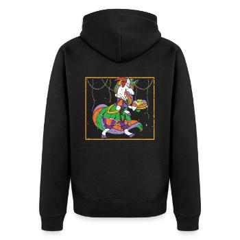 Unicorn Lover Mardi Gras Nouvelle-Orléans Louisiane - Veste à capuche bio Premium Unisexe - noir - Dos - Nico (187cm)