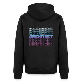 Architect Architekt Architektur Gebäude - Unisex Premium Bio Zip Hoodie - Schwarz - Hinten - Nico (187cm)