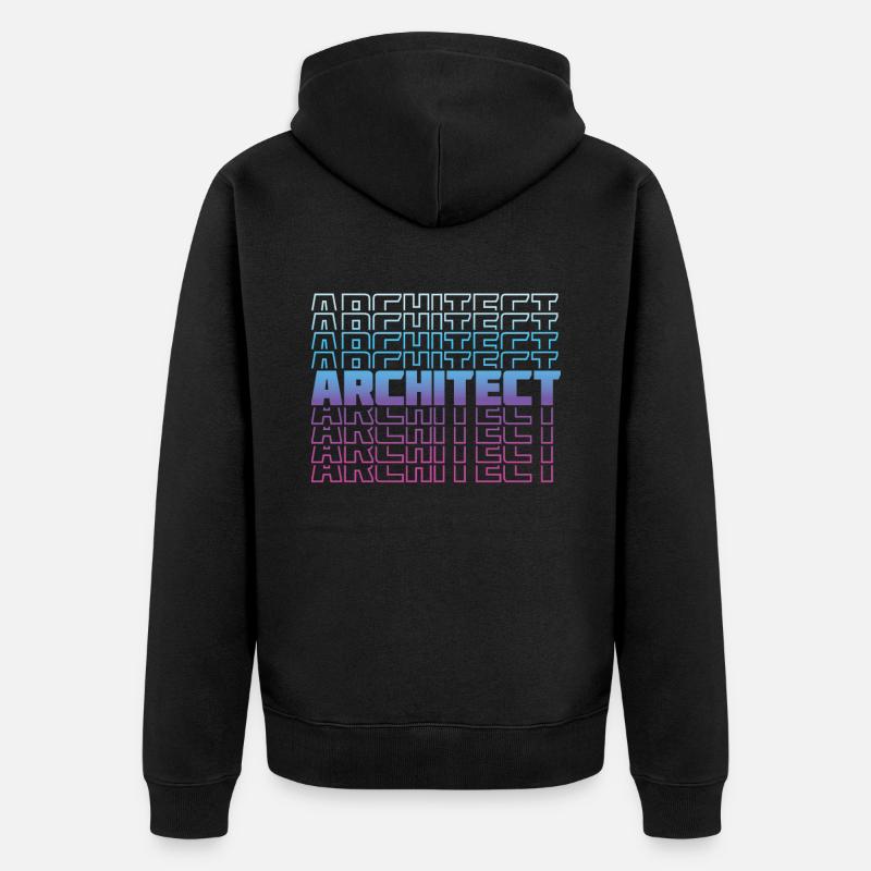 Architect Architect Architecture Building - Unisex Premium Organic Zip Hoodie - black