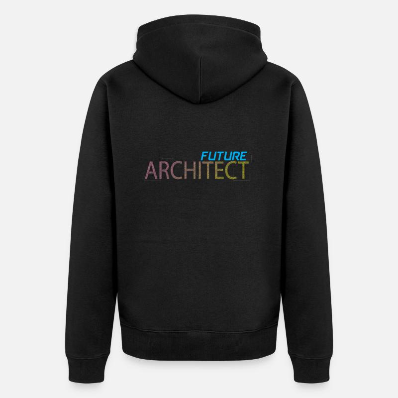 Architecture d’architecte du futur - Veste à capuche bio Premium Unisexe - noir