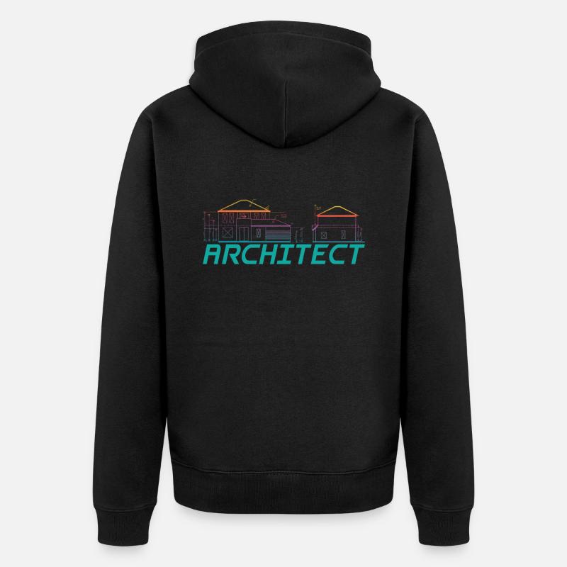 Architect Architect Architecture Building - Unisex Premium Organic Zip Hoodie - black