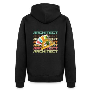 Architecte Architecte Architecture Bâtiment - Veste à capuche bio Premium Unisexe - noir - Dos - Nico (187cm)