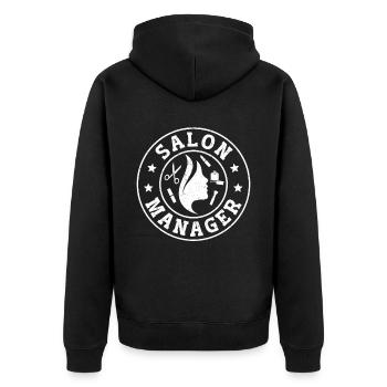 Directeur de salon de cosmétologie - Veste à capuche bio Premium Unisexe - noir - Dos - Nico (187cm)