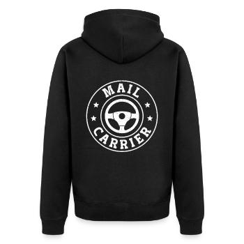 Driving Mail Carrier - Unisex Premium Organic Zip Hoodie - black - Back - Nico (187cm)