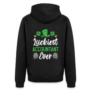 Le comptable le plus chanceux de tous les temps de la Saint-Patrick - Veste à capuche bio Premium Unisexe - noir - Dos - Nico (187cm)
