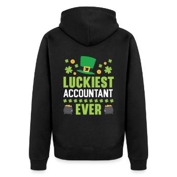 Le comptable le plus chanceux de tous les temps de la Saint-Patrick - Veste à capuche bio Premium Unisexe - noir - Dos - Nico (187cm)