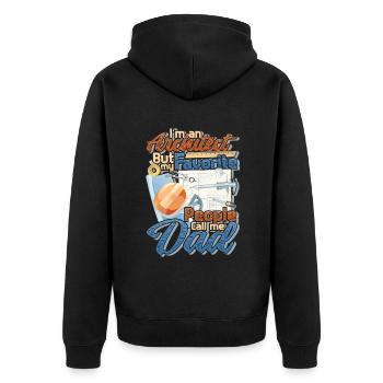 Ich Bin Ein Architekt - Unisex Premium Bio Zip Hoodie - Schwarz - Hinten - Nico (187cm)
