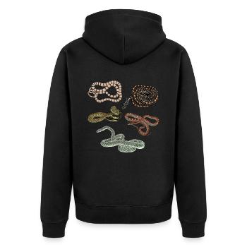 Types of snakes Chrysopelea Flying snake - Unisex Premium Organic Zip Hoodie - black - Back - Nico (187cm)