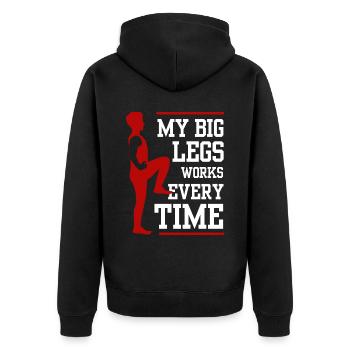 Fitness Leg Day Workout Gym - Veste à capuche bio Premium Unisexe - noir - Dos - Nico (187cm)