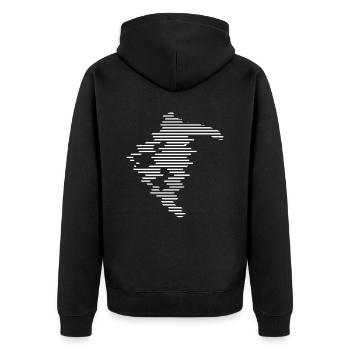 Snowboarding - (6) - Unisex Premium Organic Zip Hoodie - black - Back - Nico (187cm)