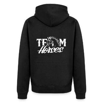 Team Horses Riding Horse Rider Equestrian Farm - Unisex Premium Organic Zip Hoodie - black - Back - Nico (187cm)