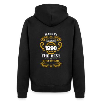 Made In Janvier 1990 The Best - Veste à capuche bio Premium Unisexe - noir - Dos - Nico (187cm)