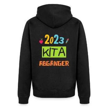 Kindergarten Absolvent 2023 Geschafft Einschulung - Unisex Premium Bio Zip Hoodie - Schwarz - Hinten - Nico (187cm)