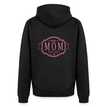 Best Mom since 2002 - Unisex Premium Organic Zip Hoodie - black - Back - Nico (187cm)