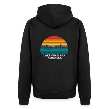 Lac Ogallala Nebraska - Veste à capuche bio Premium Unisexe - noir - Dos - Nico (187cm)