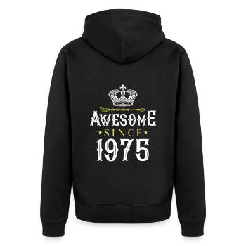 Awesome Since (1975) - Unisex Premium Organic Zip Hoodie - black - Back - Nico (187cm)