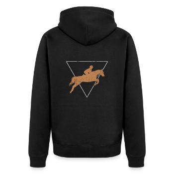 Equitation - Unisex Premium Organic Zip Hoodie - black - Back - Nico (187cm)