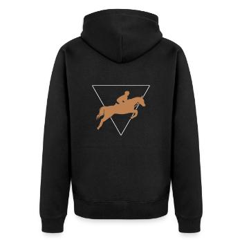 Equitation - Unisex Premium Organic Zip Hoodie - black - Back - Nico (187cm)
