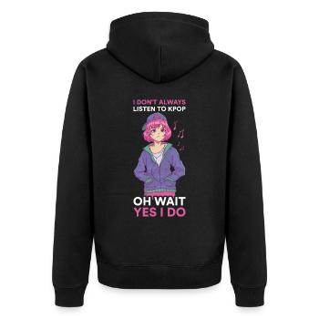 Je n’écoute pas toujours Kpop Kpop Gift - Veste à capuche bio Premium Unisexe - noir - Dos - Nico (187cm)