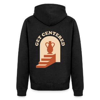 Get Centered Pottery Gift - Unisex Premium Organic Zip Hoodie - black - Back - Nico (187cm)
