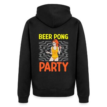 Beer Pong Party Alcohol Drinking Game Beer Pong - Veste à capuche bio Premium Unisexe - noir - Dos - Nico (187cm)