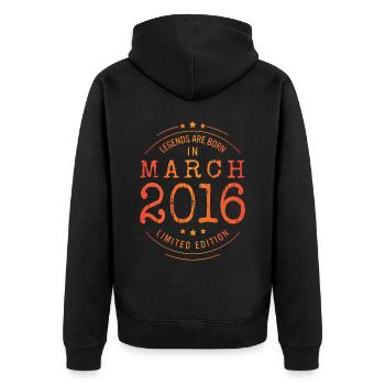 Anniversaire Mars 2016 Edition Limitée Millésime - Veste à capuche bio Premium Unisexe - noir - Dos - Nico (187cm)