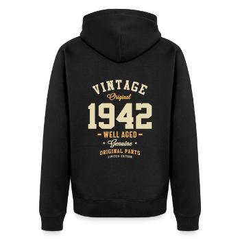 Vintage Original 1942 81st Birthday - Unisex Premium Organic Zip Hoodie - black - Back - Nico (187cm)