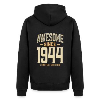 Awesome Since 1944 79th Birthday - Unisex Premium Organic Zip Hoodie - black - Back - Nico (187cm)