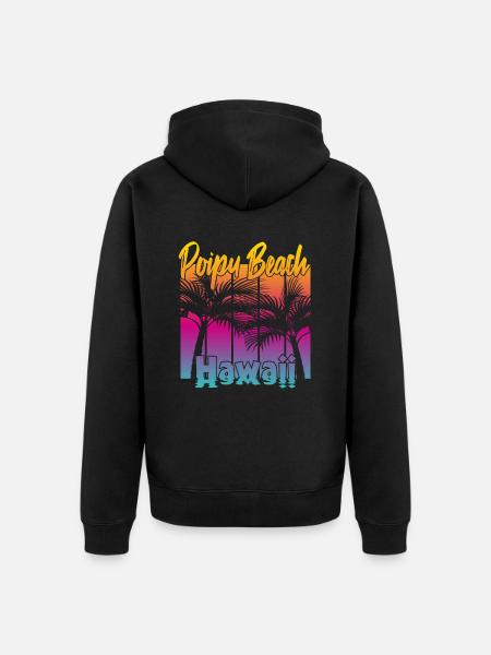 Poipu Beach Hawaii - Unisex Premium Bio Zip Hoodie - Schwarz