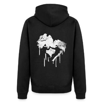 Heart - Snowboarding - (3) - Unisex Premium Organic Zip Hoodie - black - Back - Nico (187cm)