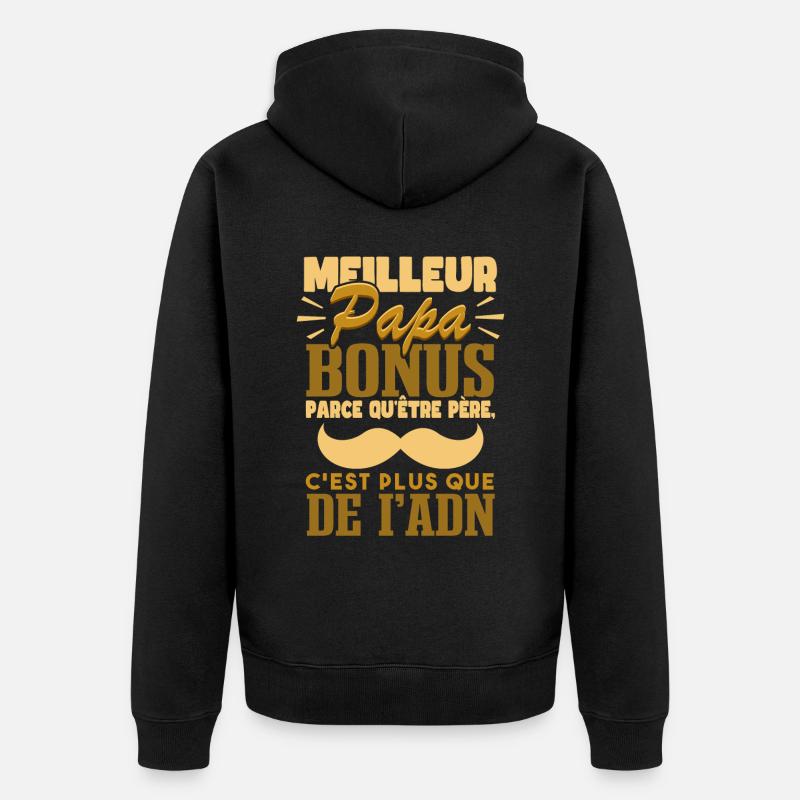 Meilleur Papa Bonus - Veste à capuche bio Premium Unisexe - noir