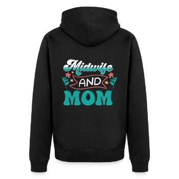 Hebamme Und Mutter Hebammen Geburtshilfe Beruf - Unisex Premium Bio Zip Hoodie - Schwarz - Hinten - Nico (187cm)