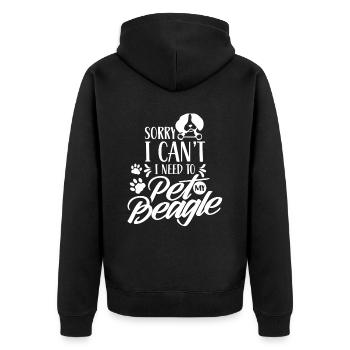 Ne puis-je pas avoir à caresser mon chien beagle - Veste à capuche bio Premium Unisexe - noir - Dos - Nico (187cm)