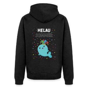 Helau Karneval Konfetti Sommerurlaub Sommerferien - Unisex Premium Bio Zip Hoodie - Schwarz - Hinten - Nico (187cm)