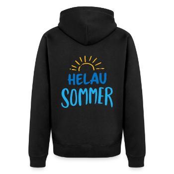 Helau Sommer Karneval Konfetti Strandurlaub Camper - Unisex Premium Bio Zip Hoodie - Schwarz - Hinten - Nico (187cm)