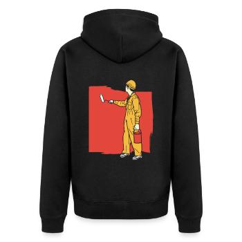 Maler Lackierer - Unisex Premium Bio Zip Hoodie - Schwarz - Hinten - Nico (187cm)