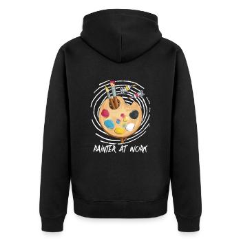 Painter Varnisher Art Palette - Unisex Premium Organic Zip Hoodie - black - Back - Nico (187cm)
