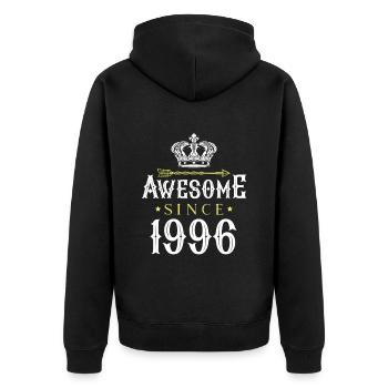 1996 awesome since - Unisex Premium Organic Zip Hoodie - black - Back - Nico (187cm)