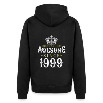 1999 awesome since - Unisex Premium Organic Zip Hoodie - black - Back - Nico (187cm)